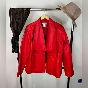 Red Jessica London Leather Jacket